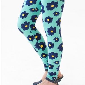 Adult blue floral leggings